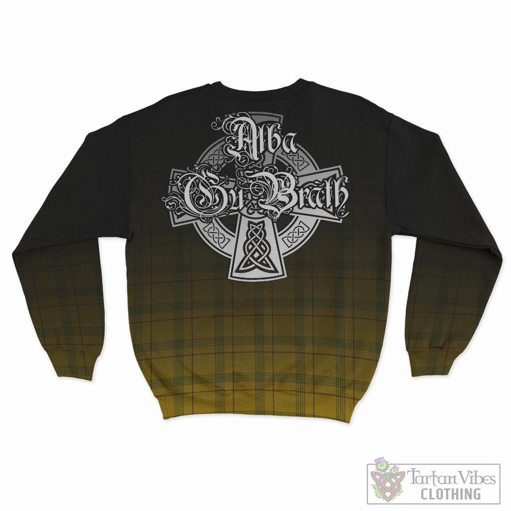 Tartan Vibes Clothing Houston Tartan Sweatshirt Featuring Alba Gu Brath Family Crest Celtic Inspired