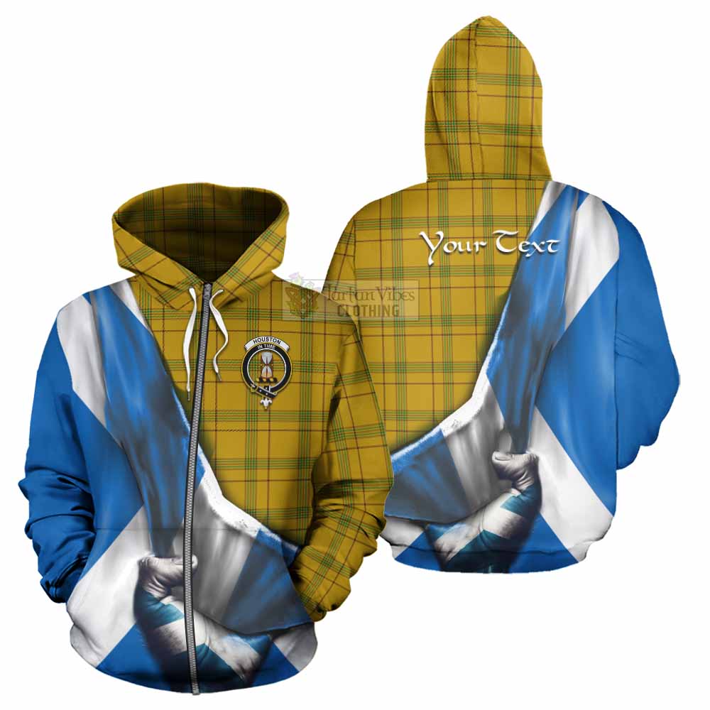 Tartan Vibes Clothing Houston Tartan Hoodie with Family Crest Scotland Patriotic Style