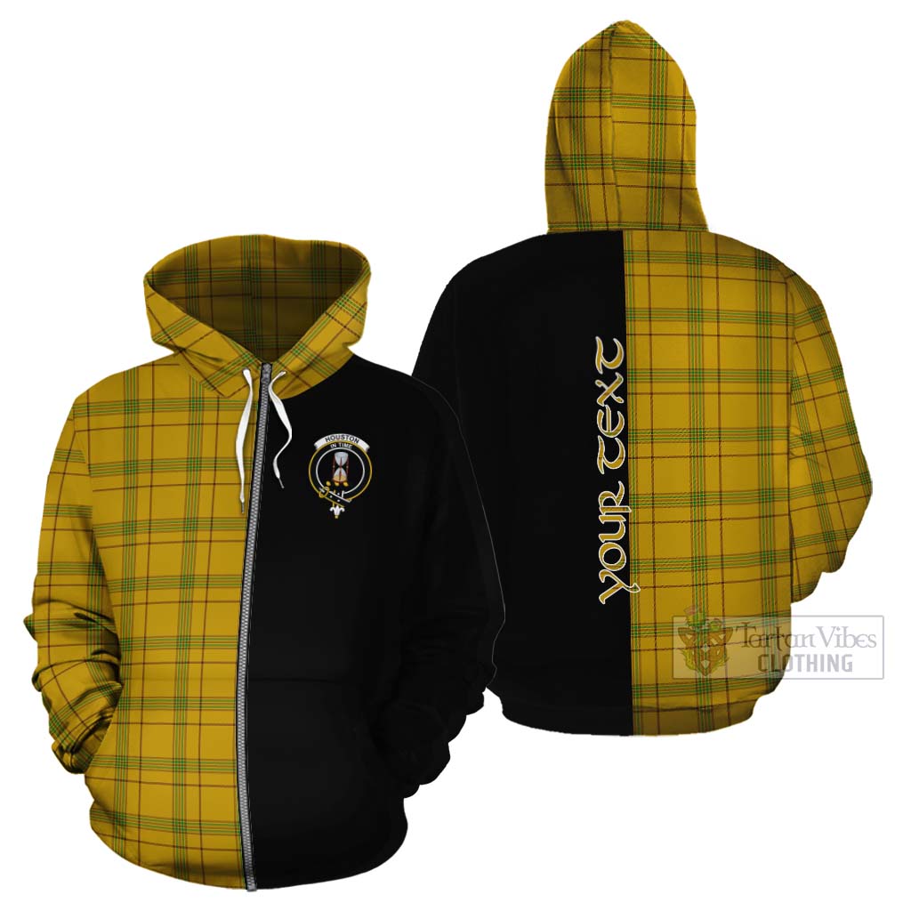 Tartan Vibes Clothing Houston Tartan Cotton Hoodie with Family Crest and Half Of Me Style