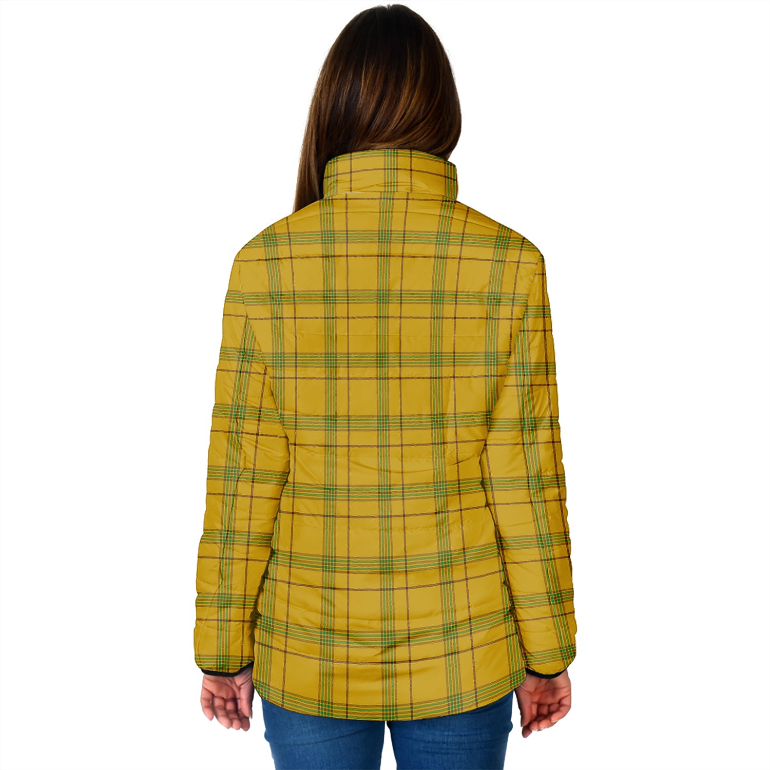 Houston Tartan Padded Jacket with Family Crest - Tartan Vibes Clothing