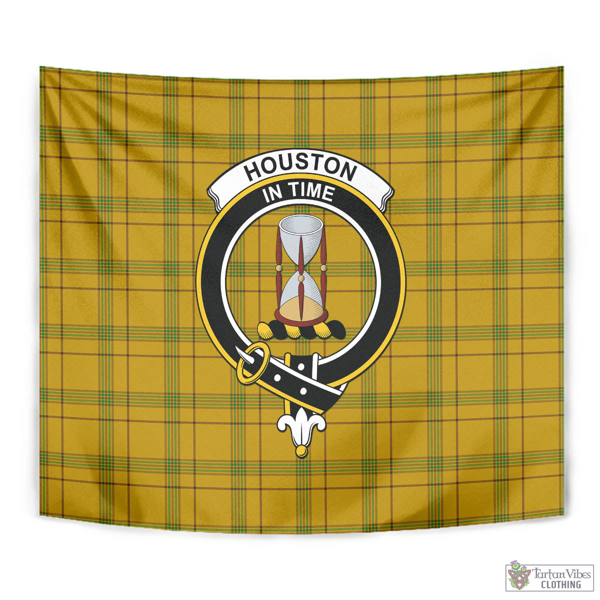 Tartan Vibes Clothing Houston Tartan Tapestry Wall Hanging and Home Decor for Room with Family Crest