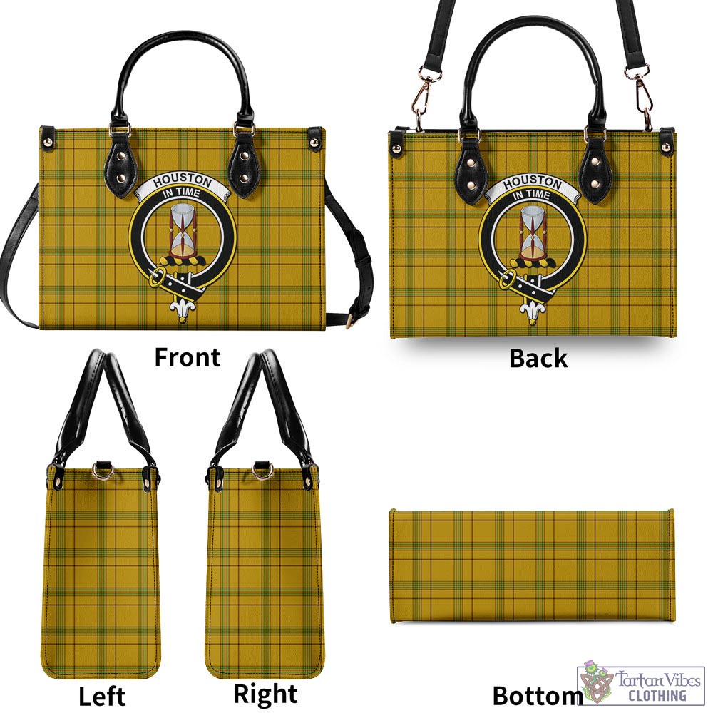 Tartan Vibes Clothing Houston Tartan Luxury Leather Handbags with Family Crest