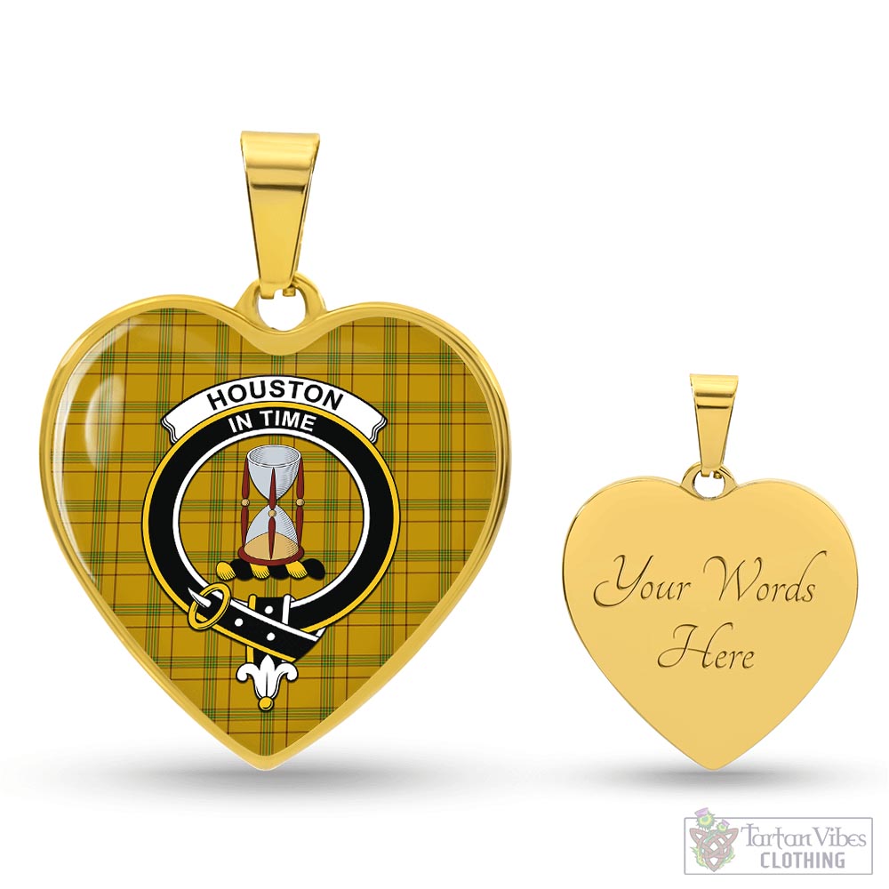 Tartan Vibes Clothing Houston Tartan Heart Necklace with Family Crest