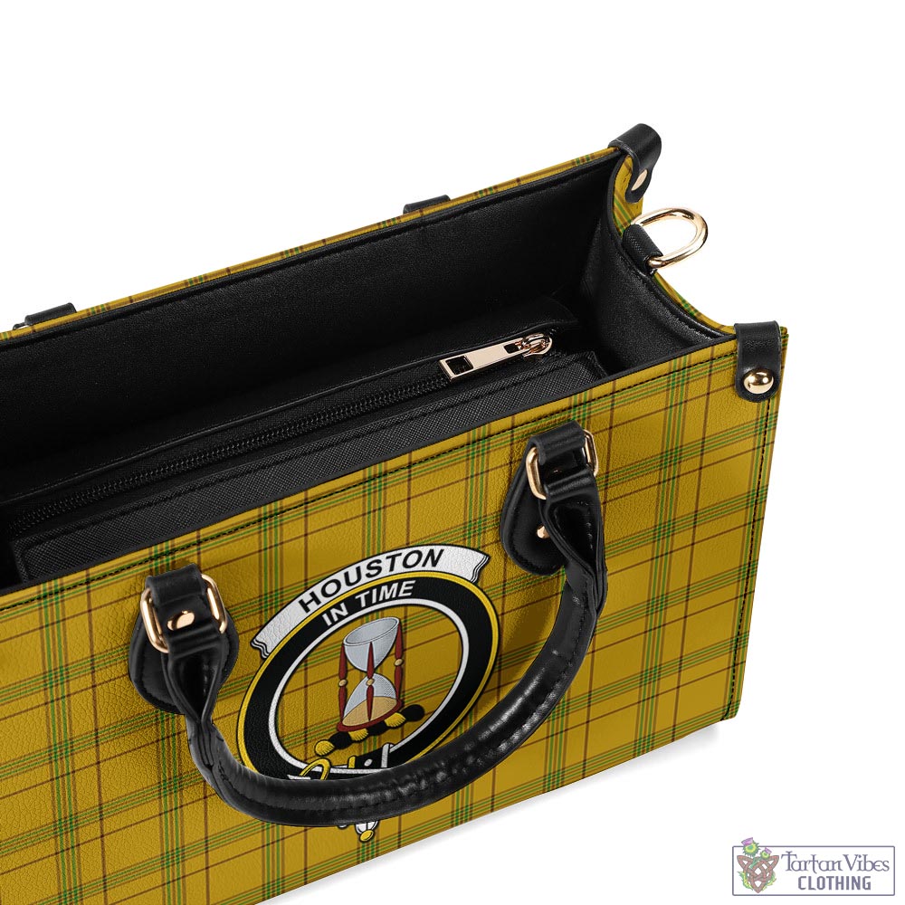 Tartan Vibes Clothing Houston Tartan Luxury Leather Handbags with Family Crest