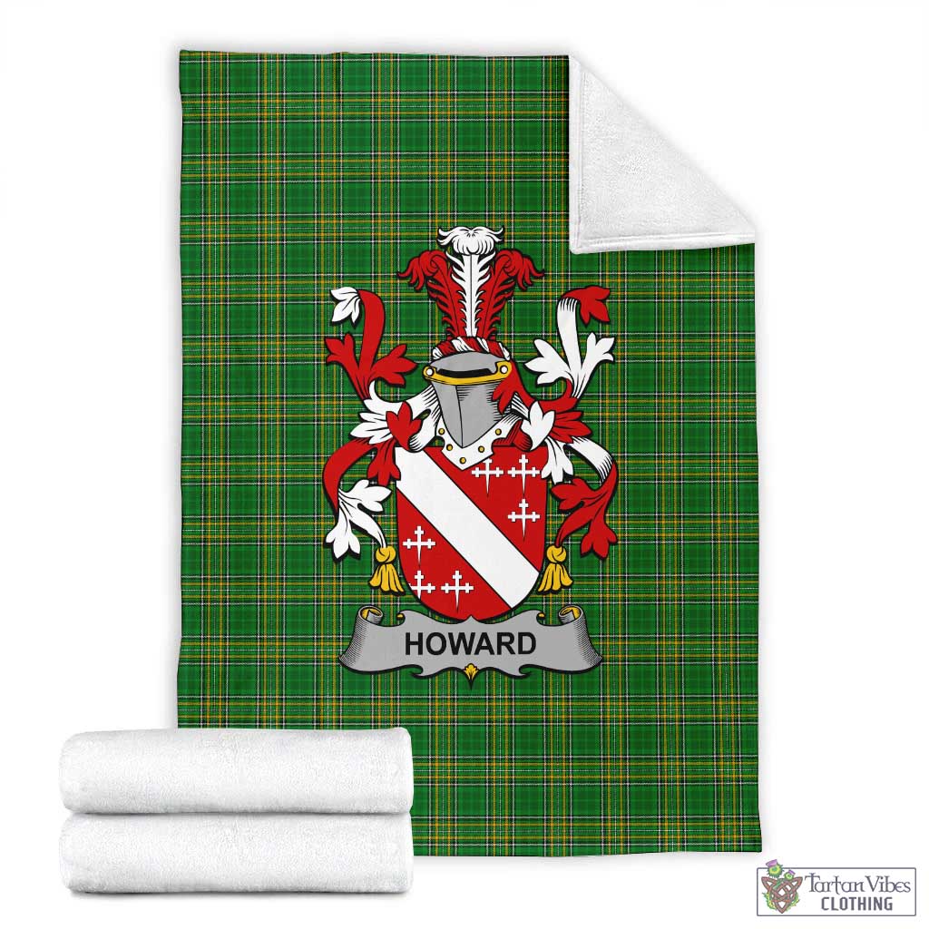 Howard Irish Clan Tartan Blanket with Coat of Arms X-Large 59 x 79 inches 150 x 200 cm - Tartan Vibes Clothing