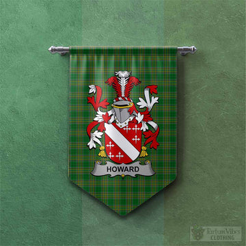 Howard Irish Clan Tartan Gonfalon, Tartan Banner with Coat of Arms Chevron - Tartan Vibes Clothing