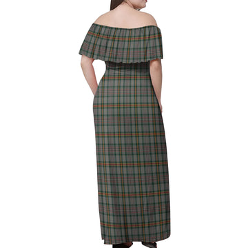 Howell of Wales Tartan Off Shoulder Long Dress