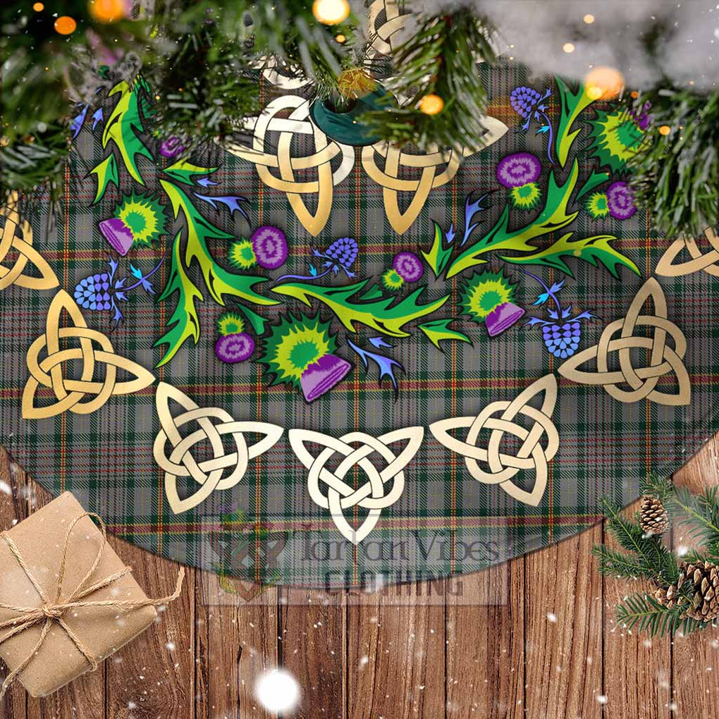 Howell of Wales Tartan Christmas Tree Skirt with Thistle Celtic Knot Style - Tartan Vibes Clothing