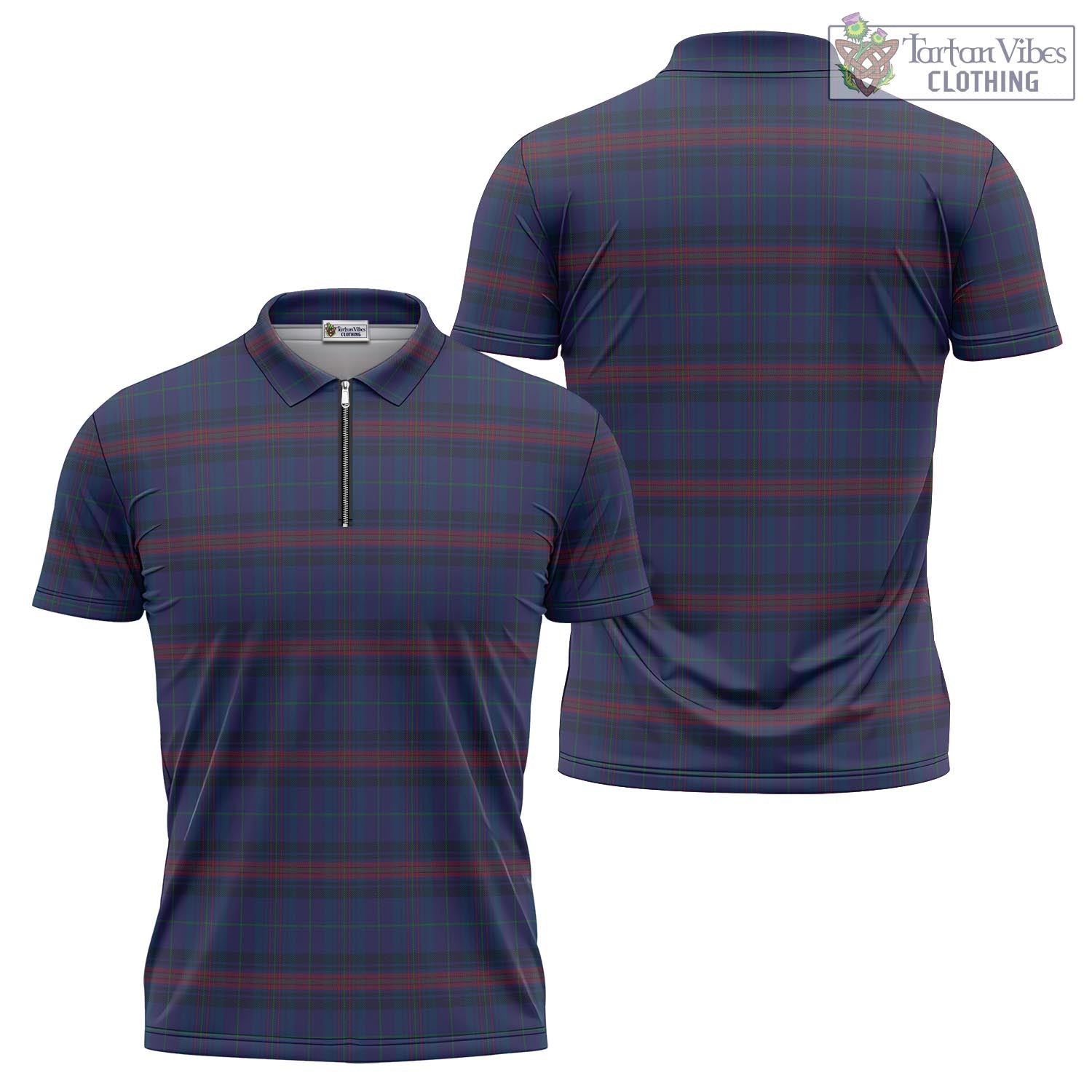 Tartan Vibes Clothing Hughes of Wales Tartan Zipper Polo Shirt