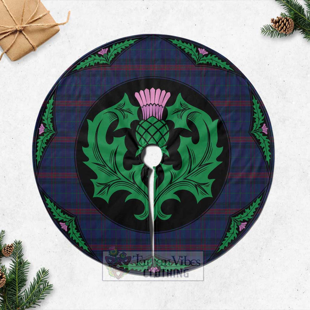 Tartan Vibes Clothing Hughes of Wales Tartan Christmas Tree Skirt Scottish Thistle Style