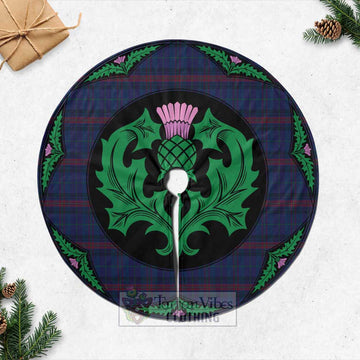 Hughes of Wales Tartan Christmas Tree Skirt Scottish Thistle Style