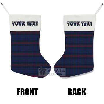 Hughes of Wales Tartan Christmas Stocking with Personalized Text