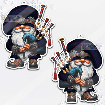 Hughes of Wales Tartan Bagpiper Gnome Christmas Ornament