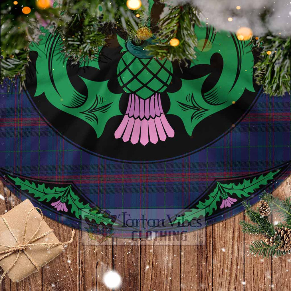 Tartan Vibes Clothing Hughes of Wales Tartan Christmas Tree Skirt Scottish Thistle Style