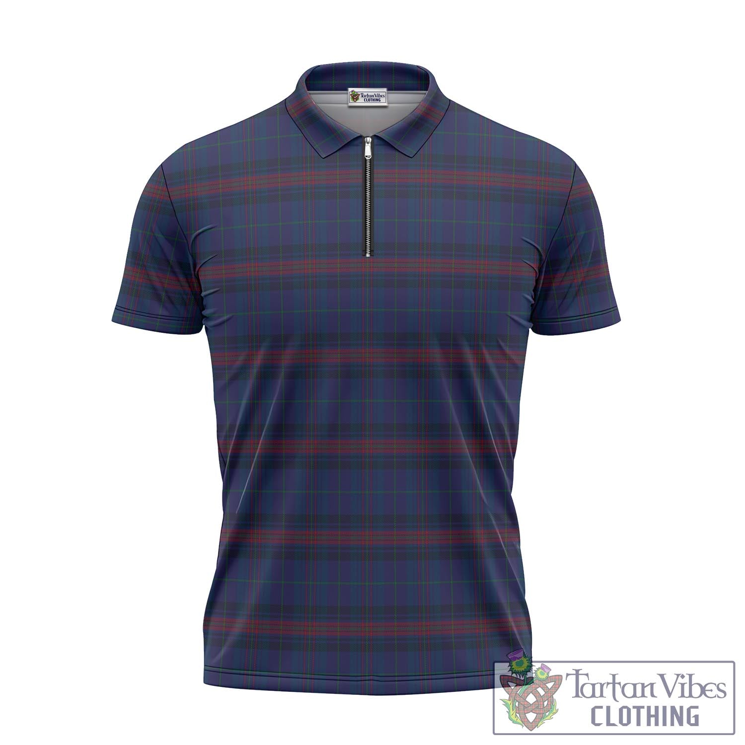 Tartan Vibes Clothing Hughes of Wales Tartan Zipper Polo Shirt