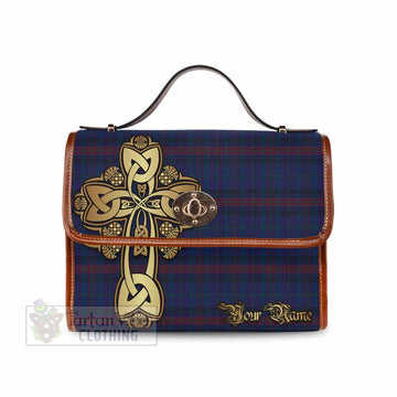 Hughes of Wales Tartan Waterproof Canvas Bag Golden Thistle Celtic Cross Style