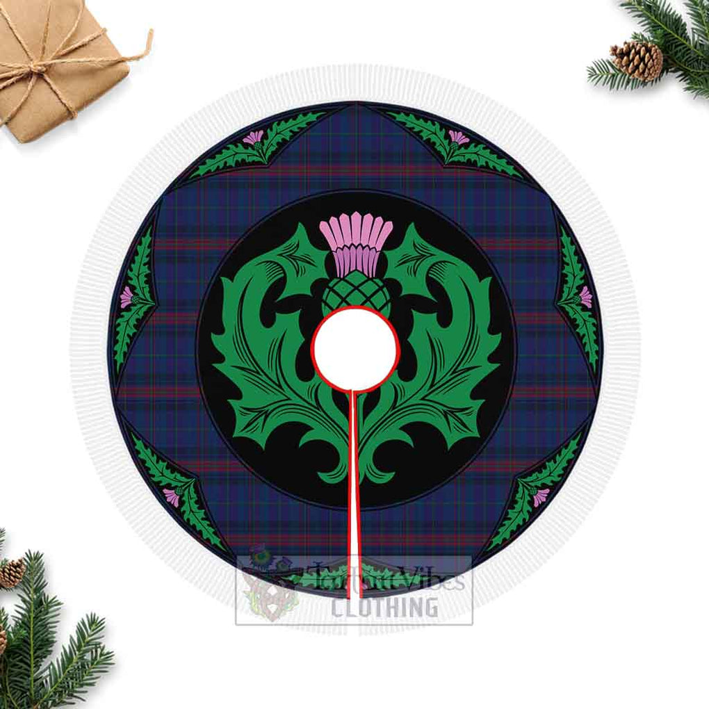 Tartan Vibes Clothing Hughes of Wales Tartan Christmas Tree Skirt Scottish Thistle Style