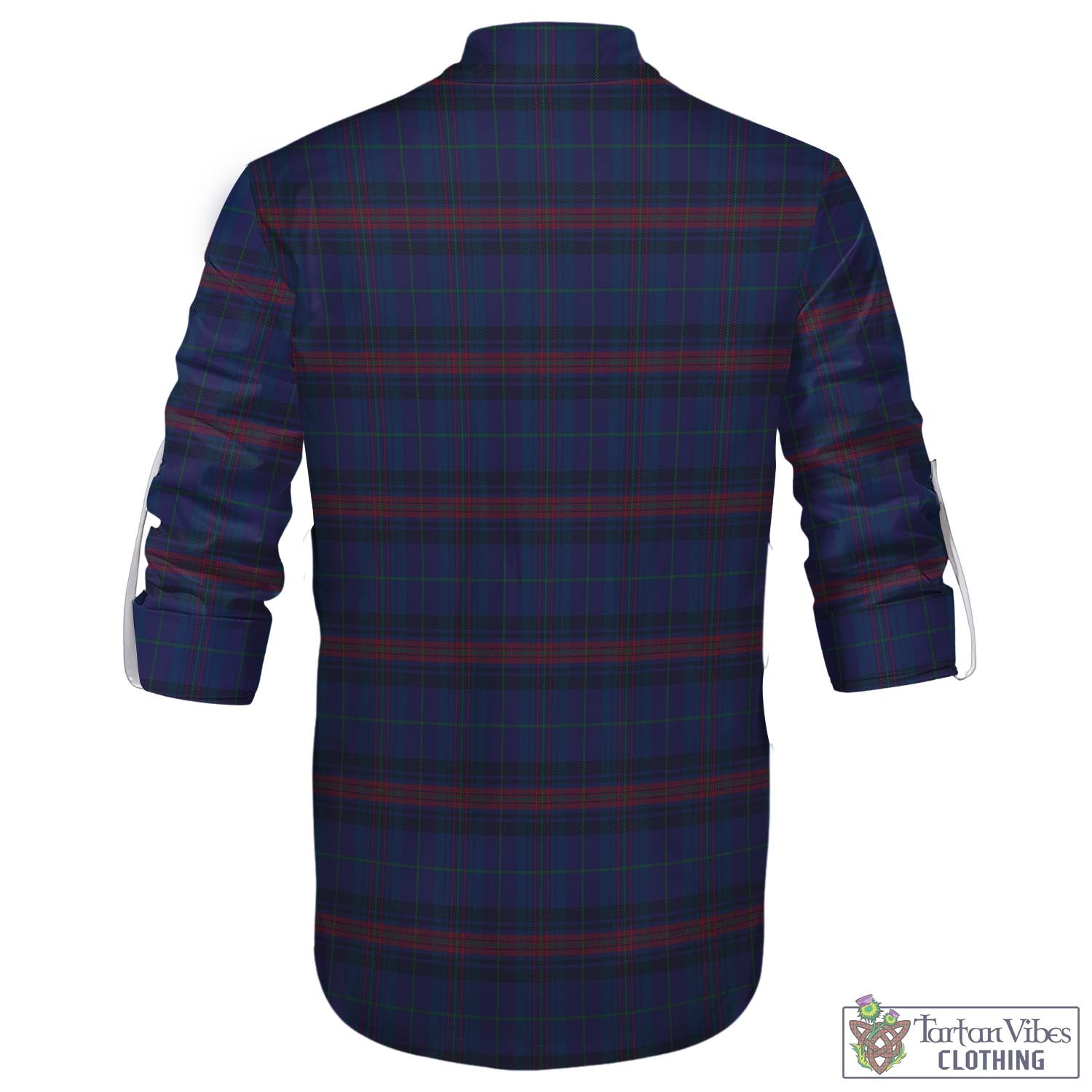 Tartan Vibes Clothing Hughes of Wales Tartan Men's Scottish Traditional Jacobite Ghillie Kilt Shirt