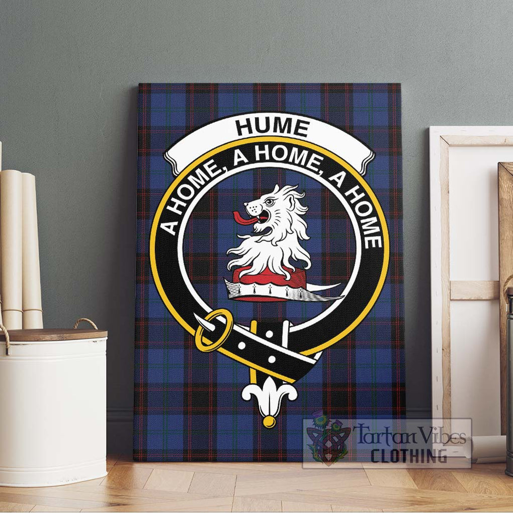 Hume Tartan Canvas Print Wall Art with Family Crest Without Frame - Tartan Vibes Clothing