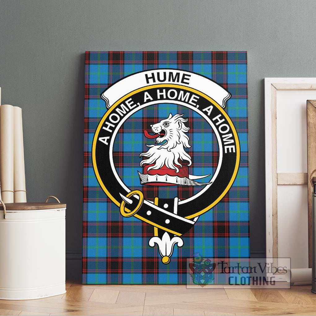 Hume Ancient Tartan Canvas Print Wall Art with Family Crest Without Frame - Tartan Vibes Clothing