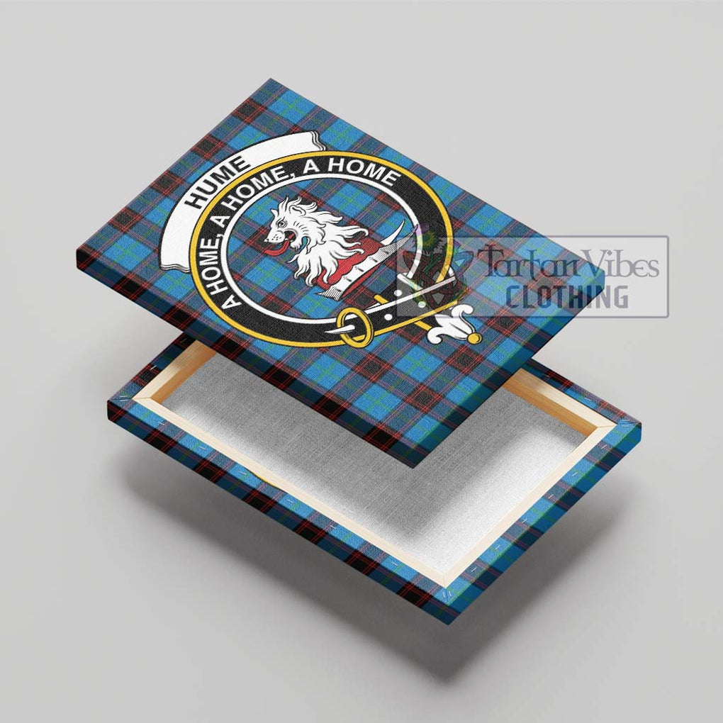 Hume Ancient Tartan Canvas Print Wall Art with Family Crest - Tartan Vibes Clothing