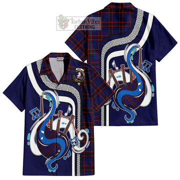 Hume Modern Tartan Short Sleeve Button Shirt with Epic Bagpipe Style