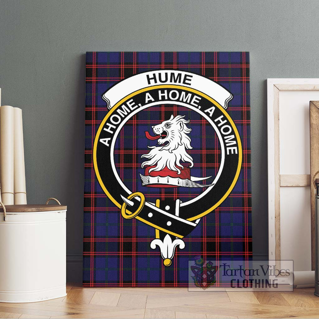 Hume Modern Tartan Canvas Print Wall Art with Family Crest Without Frame - Tartan Vibes Clothing