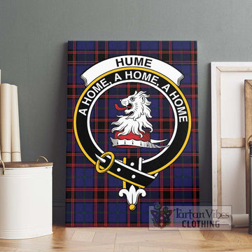 Hume Modern Tartan Canvas Print Wall Art with Family Crest