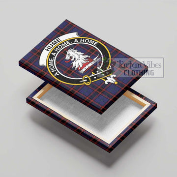 Hume Modern Tartan Canvas Print Wall Art with Family Crest