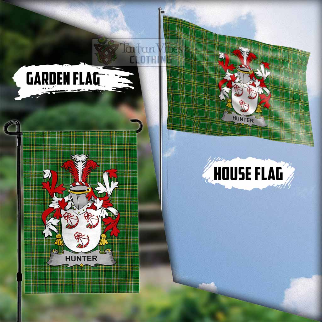 Tartan Vibes Clothing Hunter Irish Clan Flag with Coat of Arms