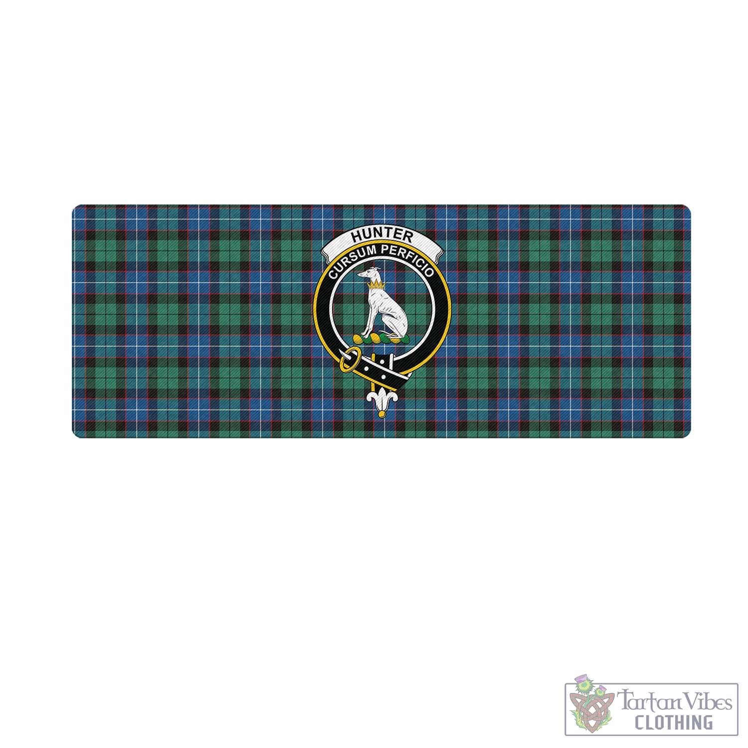 Tartan Vibes Clothing Hunter Ancient Tartan Mouse Pad with Family Crest