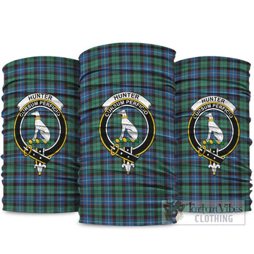 Hunter Ancient Tartan Neck Gaiters, Tartan Bandanas, Tartan Head Band with Family Crest