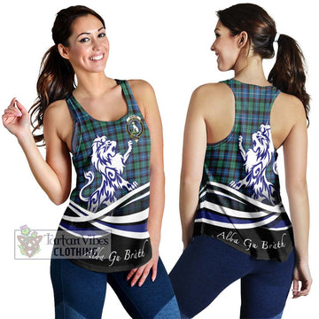 Hunter Ancient Tartan Women's Racerback Tanks with Alba Gu Brath Regal Lion Emblem