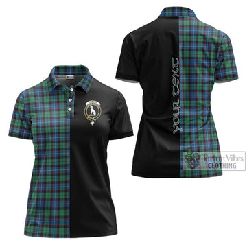 Hunter Ancient Tartan Women's Polo Shirt with Family Crest and Half Of Me Style