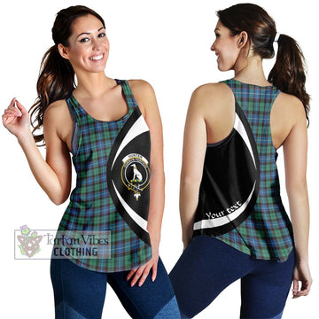 Hunter Ancient Tartan Women's Racerback Tanks with Family Crest Circle Style