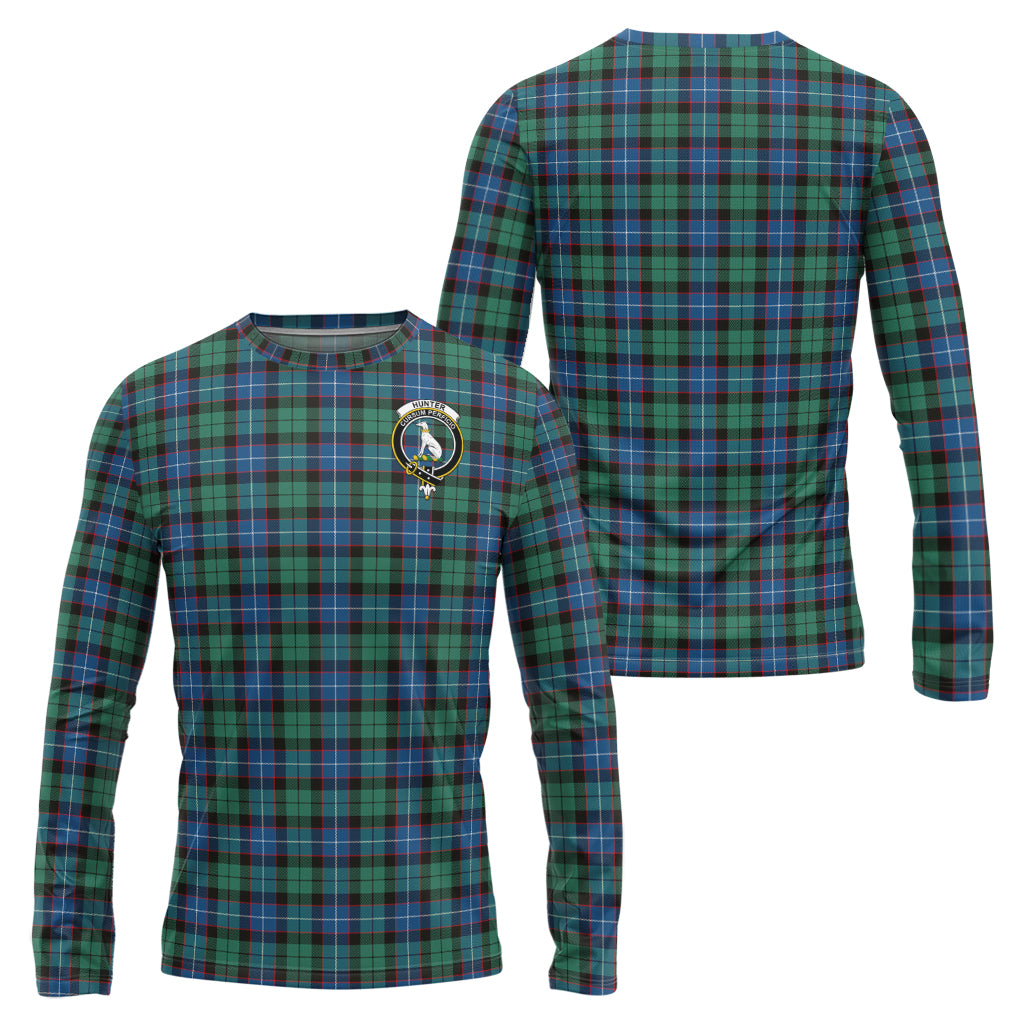 hunter-ancient-tartan-long-sleeve-t-shirt-with-family-crest