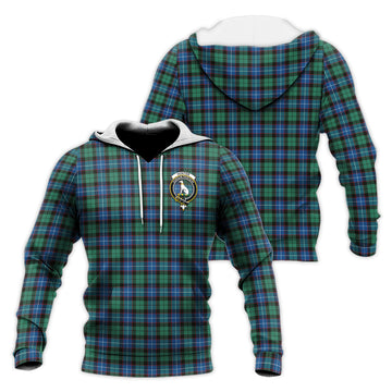 Hunter Ancient Tartan Knitted Hoodie with Family Crest