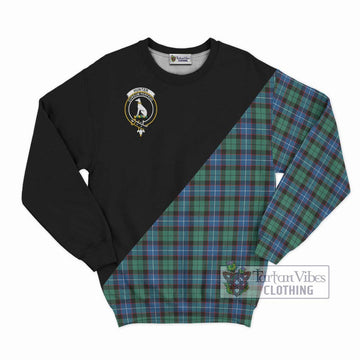 Hunter Ancient Tartan Sweatshirt with Family Crest and Military Logo Style