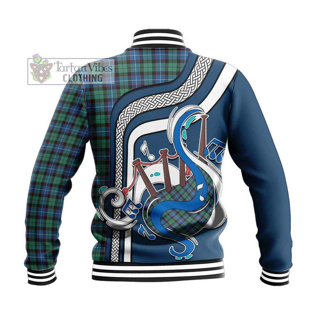 Tartan Vibes Clothing Hunter Ancient Tartan Baseball Jacket with Epic Bagpipe Style