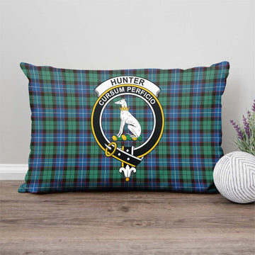 Hunter Ancient Tartan Pillow Cover with Family Crest