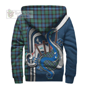 Hunter Ancient Tartan Sherpa Hoodie with Epic Bagpipe Style