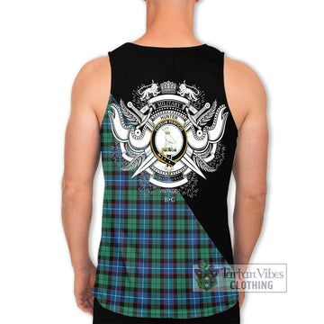 Hunter Ancient Tartan Men's Tank Top with Family Crest and Military Logo Style