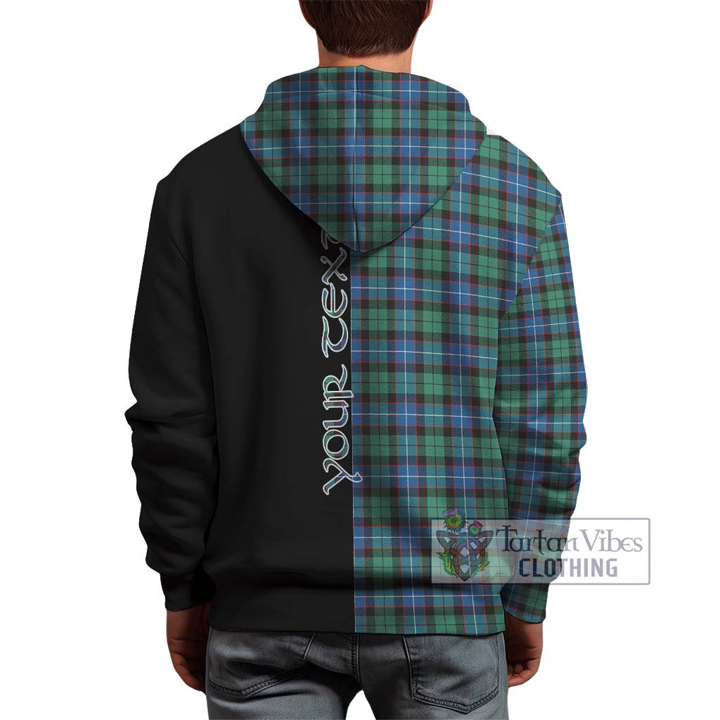 Hunter Ancient Tartan Hoodie with Family Crest and Half Of Me Style - Tartanvibesclothing Shop