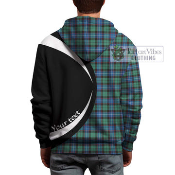 Hunter Ancient Tartan Hoodie with Family Crest Circle Style