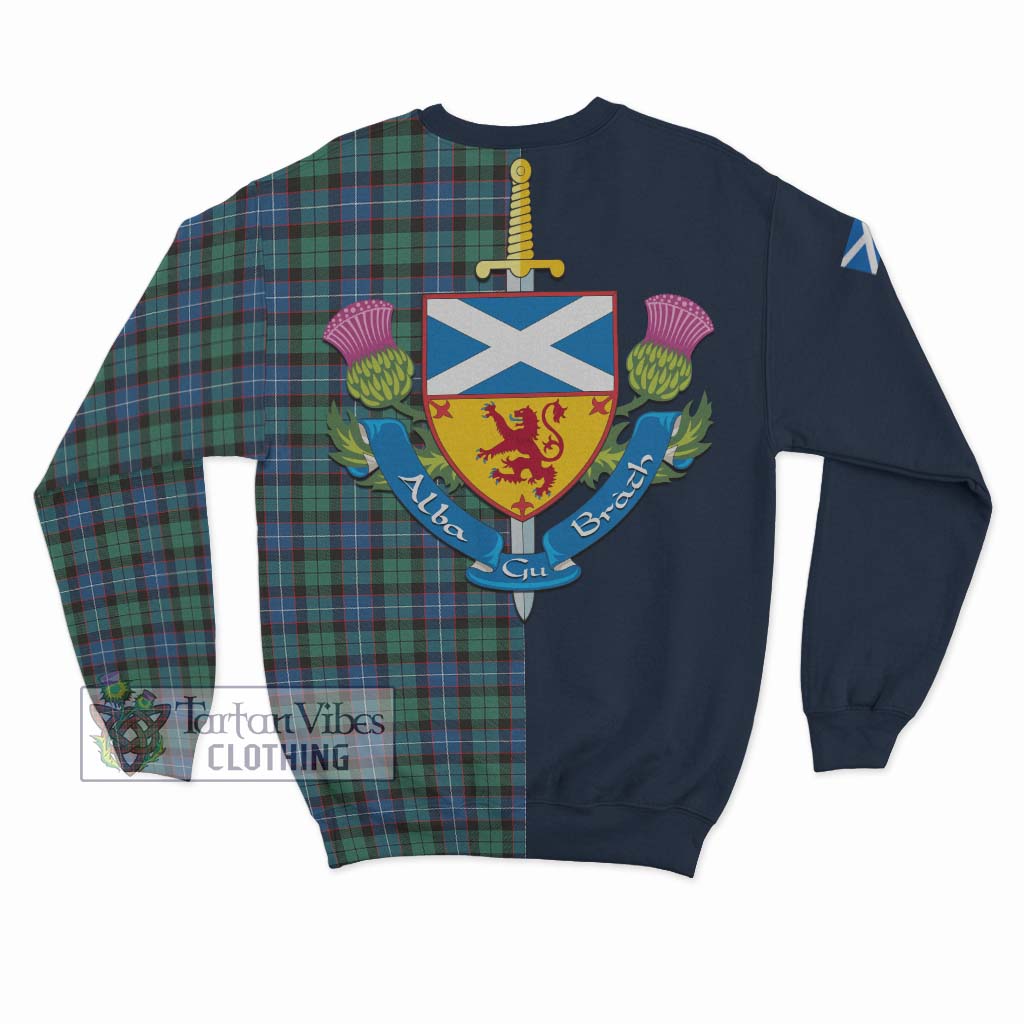 Tartan Vibes Clothing Hunter Ancient Tartan Sweatshirt with Scottish Lion Royal Arm Half Style