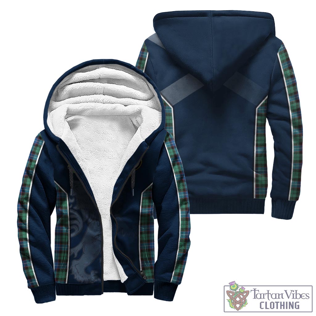 Tartan Vibes Clothing Hunter Ancient Tartan Sherpa Hoodie with Family Crest and Lion Rampant Vibes Sport Style