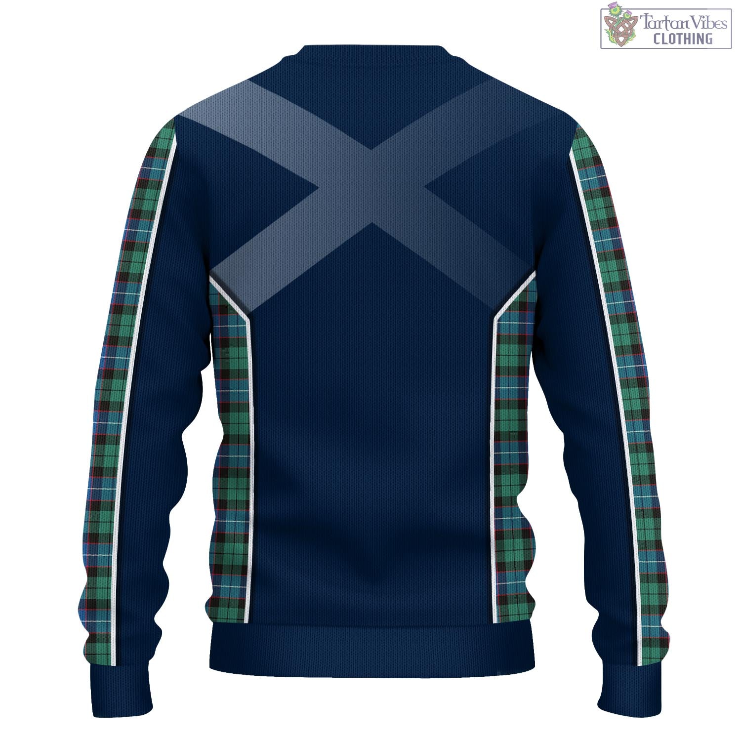 Tartan Vibes Clothing Hunter Ancient Tartan Knitted Sweatshirt with Family Crest and Scottish Thistle Vibes Sport Style