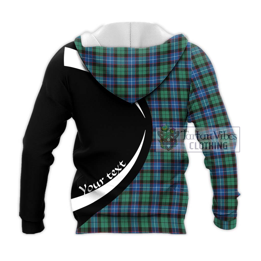 Hunter Ancient Tartan Knitted Hoodie with Family Crest Circle Style - Tartan Vibes Clothing