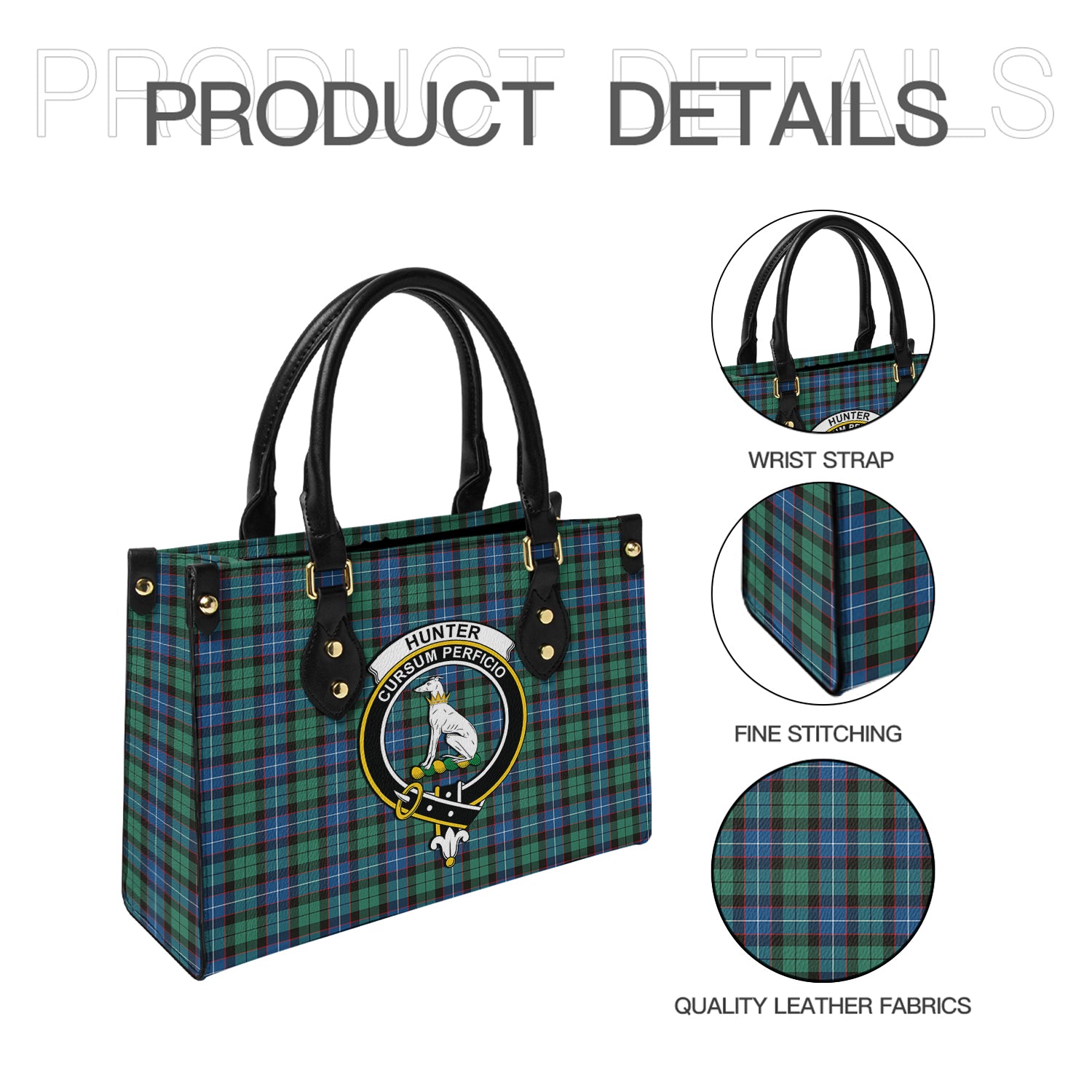 hunter-ancient-tartan-leather-bag-with-family-crest