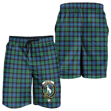 Hunter Ancient Tartan Mens Shorts with Family Crest